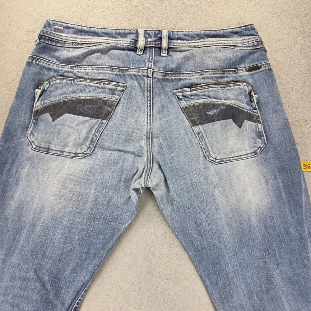 Diesel Jeans Mens 33x32 Blue Poiak Regular‎ Slim Tapered Made in Italy 008C3